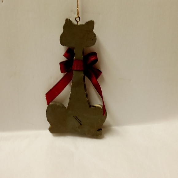 !❤Kurt Adler Long Neck Cat with Burgundy Bow Resin Vintage Collectible - Picture 3 of 5